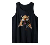 Tête de Jaguar en colère Rugissant Animal Sauvage Jungle Art Débardeur