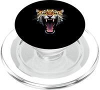 Tête de Jaguar en colère Rugissant Animal Sauvage Jungle Art PopSockets PopGrip pour MagSafe
