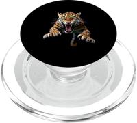 Tête de Jaguar en colère Rugissant Animal Sauvage Jungle Art PopSockets PopGrip pour MagSafe