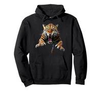 Tête de Jaguar en colère Rugissant Animal Sauvage Jungle Art Sweat à Capuche