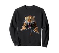Tête de Jaguar en colère Rugissant Animal Sauvage Jungle Art Sweatshirt