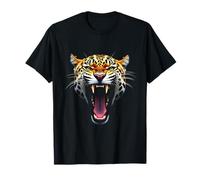 Tête de Jaguar en colère Rugissant Animal Sauvage Jungle Art T-Shirt