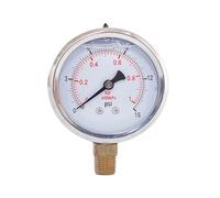 Tête de jauge de pression sismique Manomètre à glycérine 2,5" 1/4 NPT montage inférieur 30, 60, 100, 160, 200, 300, 400, 600, 2000, 3000, 5000, 10000(0-3000 psi 0-200 bar)
