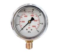 Tête de jauge de pression sismique Manomètre composé à glycérine de 2 pouces, montage inférieur 1/4 pouce(0-60 psi 0-4 bar)