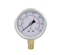 Tête de jauge de pression sismique Manomètre de pression remplissage liquide, eau, huile, gaz, 63 mm (2,5'')(0-20bar 300psi)