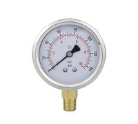 Tête de jauge de pression sismique Manomètres à remplissage liquide for eau, huile et gaz, 63 mm (2,5 pouces), raccord inférieur, 1-0-1000 bar(M14-1.5 with oil,0-700bar 10000psi)