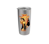 Tête de la reine de Cléopâtre égyptienne - Déesse antique Pharaon Art Gobelet isotherme en acier inoxydable double paroi
