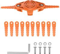 Tête de lame de désherbeur et 12 lames de rechange,accessoires pour tondeuse WG150,WG163,WG165,WG175,WG180 Worx (4 jeux de vis,1 clé)