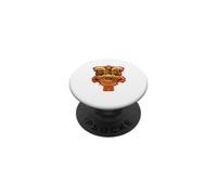 Tête de Lion - Bonne année Chinoise - Chèvre de feu Rouge PopSockets PopGrip Adhésif