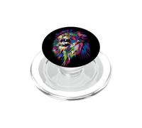 Tête de Lion colorée - Roi des bêtes - Tête de Lion PopSockets PopGrip pour MagSafe