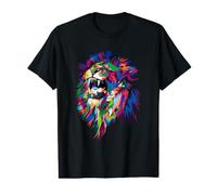 Tête de Lion colorée - Roi des bêtes - Tête de Lion T-Shirt Graphique avec Valeur