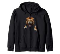 Tête de Lion en colère - Animaux Sauvages rugissants - Art de la Jungle Sweat à Capuche