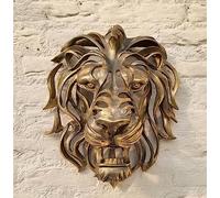 Tête de Lion en Résine Murale Art Sculpture 3D Tête de Lion Tenture Murale Décoration Murale Tête d'Animal Décoration Murale Ferme for Salon, Chambre, Porte ( Color : 1pcs , Size : 30*25*10cm )