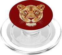 Tête de Lion Femme lionne Vintage Africain Safari Portrait PopSockets PopGrip pour MagSafe