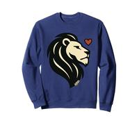 Tête de Lion majestueuse avec cœur Minimaliste Sweatshirt