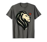Tête de Lion majestueuse avec cœur Minimaliste T-Shirt