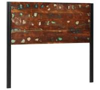 Tête de lit 120 cm VidaXL en bois massif récupéré et fer, tête de lit double pour lit double, panneau de tête de lit, robuste et stable, cadre en fer robuste, excellent soutien du dos, sur pied