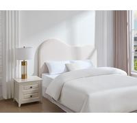 Tête de lit 140 cm - Tissu bouclette - Blanc - VORIOTA