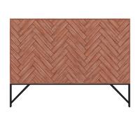 Tête de lit 170 cm - Bois d'acacia et métal - Naturel et noir - VEDILA