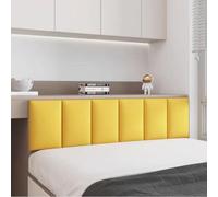 Tête de lit à décoller et coller, tête de lit murale tapissée pour lit jumeau, panneau mural 3D anti-collision, insonorisant, autocollant pour chambre à coucher, jaune, 60 x 25 cm