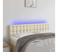 vidaXL Tête de Lit à LED Meuble de Chambre à Coucher Accessoire de Lit Simple Tête de Cadre de Lit Intérieur Crème 3121698