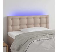 vidaXL Hoofdbord LED 90x5x78/88 cm kunstleer cappuccinokleurig3121695 Marron G