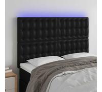 Vidaxl Tête De Lit À Led Noir 80x5x118/128 Cm Similicuir Noir