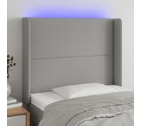 Vidaxl Tête De Lit À Led Gris Clair 183x16x78/88 Cm Tissu Gris