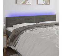 vidaXL Tête de lit à LED Gris foncé 90x5x78/88 cm Velours Gris