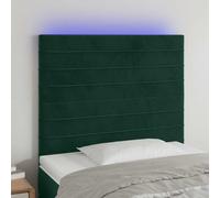 vidaXL Tête de lit à LED Vert foncé 90x5x78/88 cm Velours