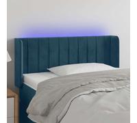 Tête de lit à LED Bleu foncé en Velours 93x16x78/88 cm avec Bande LED réglable, Matelas Mousse, Cadre Bois mélèze pour Chambre Moderne, Support Confortable pour Lire ou se détendre