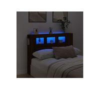 Tête de lit à LED chêne marron 140x18,5x103,5cm bois ingénierie