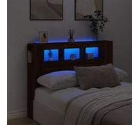 Tête de lit à LED chêne marron 140x18,5x103,5cm bois ingénierie Marron G