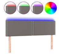Tête de lit à LED Gris 144x5x78/88 cm Similicuir-AKO7299214598196