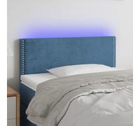 Vidaxl Tête De Lit À Led Bleu Foncé 90x5x78/88 Cm Velours Bleu