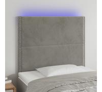 Tête de Lit à LED Gris Clair 100x5x118/128 cm Velours Meuble de Chambre vidaXL