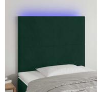 vidaXL Tête de lit 3121371 à LED Velours 90x5x78/88 cm Vert foncé