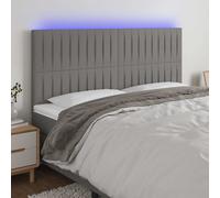 Tête de Lit à LED Gris Clair 100x5x78/88 cm Tissu Meuble de Chambre vidaXL