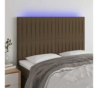 Tête de Lit à LED Marron Foncé 90x5x78/88 cm Tissu Meuble de Chambre vidaXL