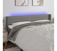 Tête de Lit à LED Gris Clair 103x16x118/128 cm Tissu Meuble de Chambre vidaXL