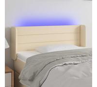 Hoofdbord LED 93x16x78/88 cm stof crÃmekleurig3123363