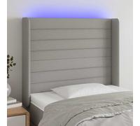 Hoofdbord LED 93x16x78/88 cm stof lichtgrijs3123358
