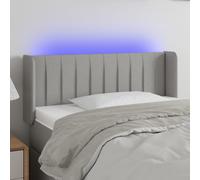 Vidaxl Tête De Lit À Led Gris Clair 83x16x78/88 Cm Tissu Gris