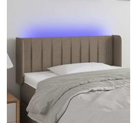 vidaXL Tête de lit à LED Taupe 93x16x78/88 cm Tissu