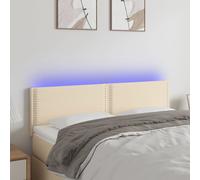 Hoofdbord LED 200x5x78/88 cm stof crÃmekleurig3121499