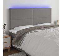 Tête de Lit à LED Gris Clair 144x5x118/128 cm Tissu Meuble de Chambre vidaXL