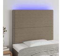vidaXL Tête de lit à LED Taupe 100x5x118/128 cm Tissu