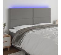 Tête de Lit à LED Gris Clair 144x5x118/128 cm Tissu Meuble de Chambre vidaXL
