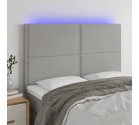 Vidaxl Tête De Lit À Led Gris Clair 200x5x78/88 Cm Tissu Gris