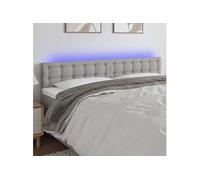 Tête de lit à LED Gris clair 180x5x78 88 cm Tissu